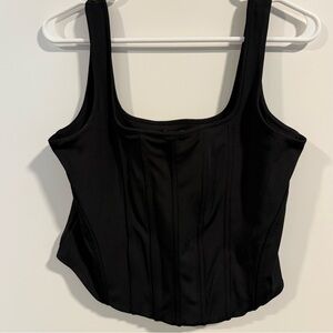 Express Black Body Contour Crop Top